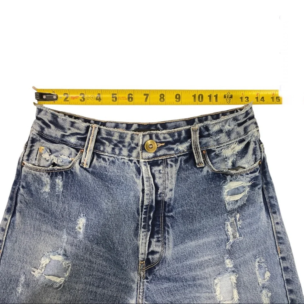rosa cha Selvedge Jeans Womens Candiani Denim Italy Button Fly Distressed - Picture 12 of 15